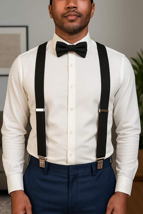 JKEL MB 01 Mens Plain Wide Clip Braces